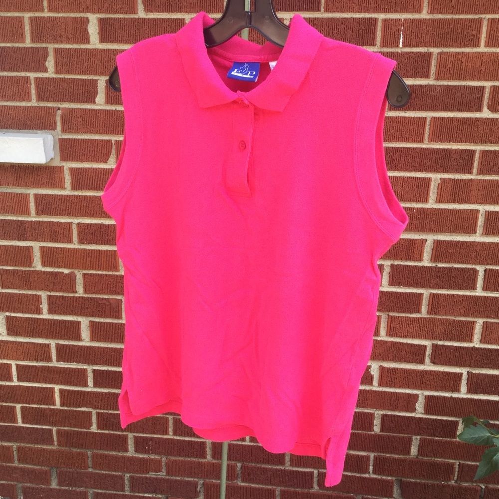 Hot Pink Sleeveless Golf Shirt Size M